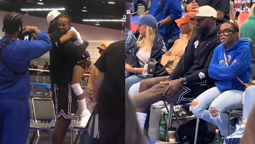 入场离开都引球迷躁动！詹姆斯看女儿排球赛，坐太久活动受伤左膝