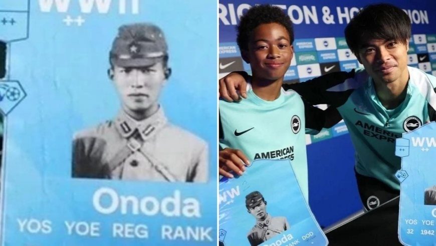 日本球员持“日本最后兵”照片合影，英超球队致歉