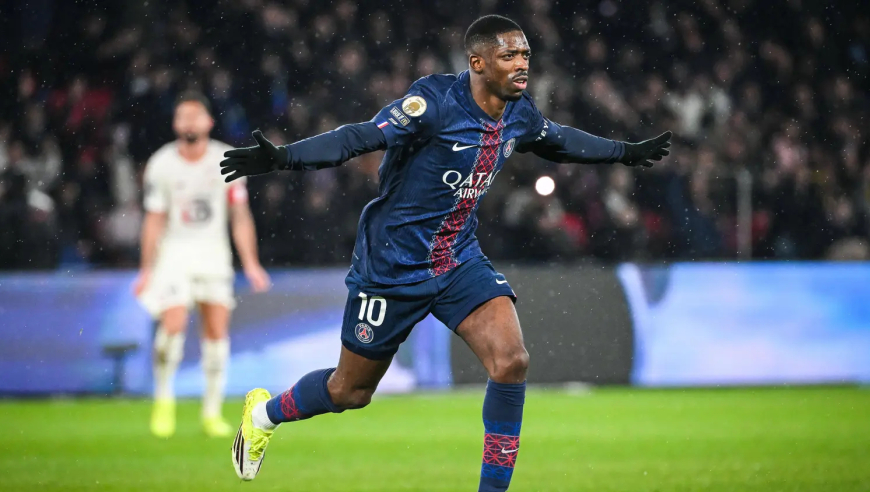 打服门将！回看登贝莱晃倒对手1V4天秀吊射，巴黎3-0里尔集锦