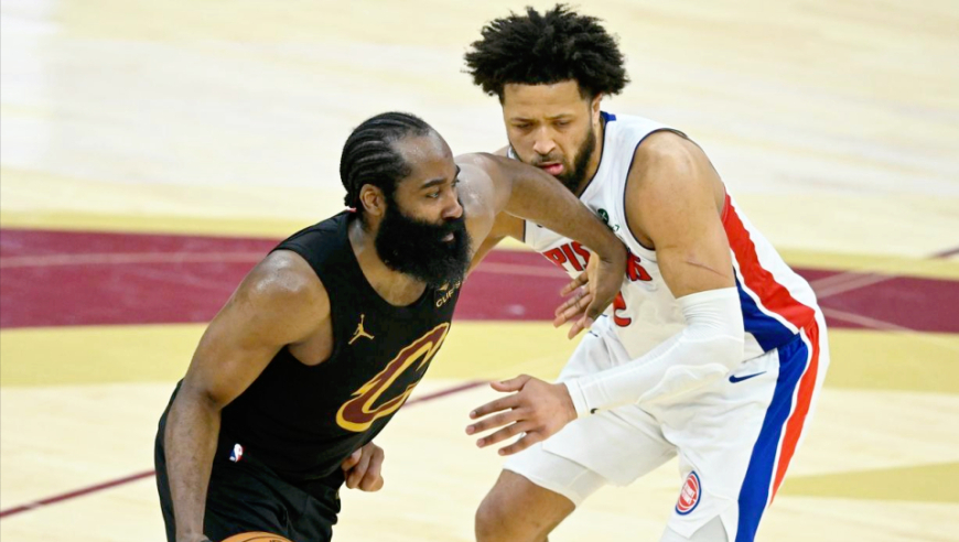 骑士复仇活塞迎两连胜！米切尔缺阵+阿伦伤退，哈登带伤18分激活全队