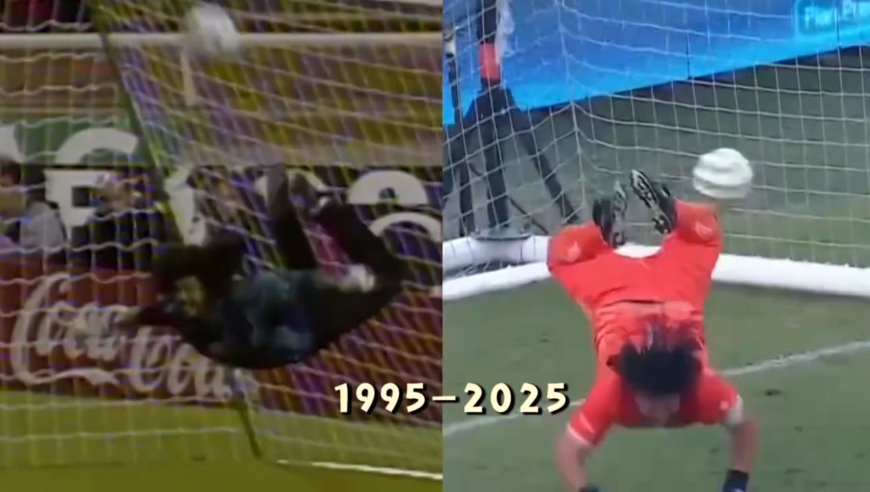 还是很牛！59岁疯子门将伊基塔再现蝎子摆尾扑救，重现30年前名场面