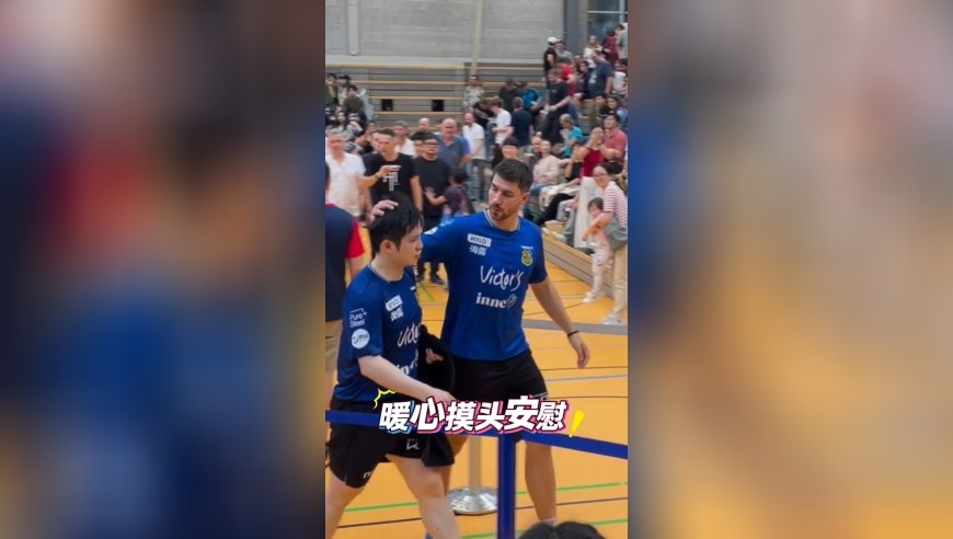 樊振东德甲首秀爆冷输球，弗朗西斯卡摸头安慰，万事开头难会好起来的！