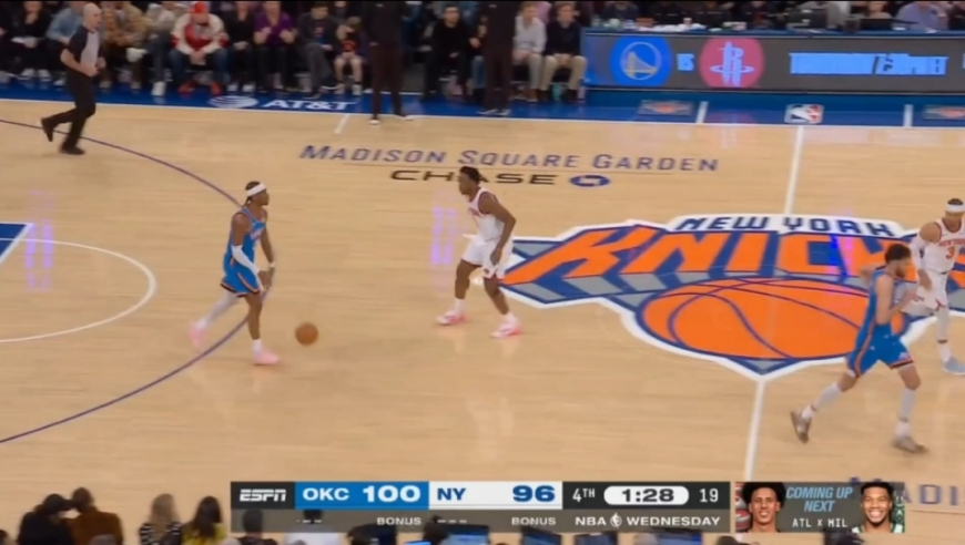 刺激！雷霆vs尼克斯最后1分28秒，现场球迷紧张的一秒都不敢眨眼