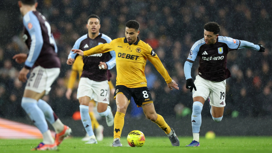 英超：维拉客场0-2狼队遭遇三场不胜 若昂-戈麦斯、罗德里戈破门