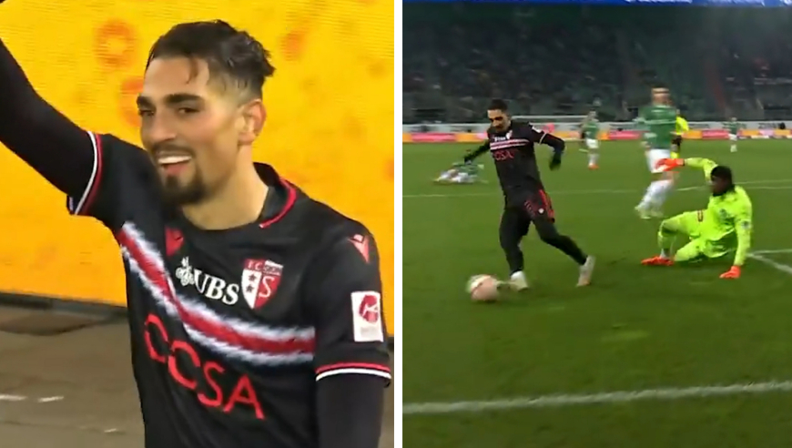 演不下去了！瑞士超悍将上演反空气重力假摔搞笑一幕，自知演技不行自己也忍不住笑了