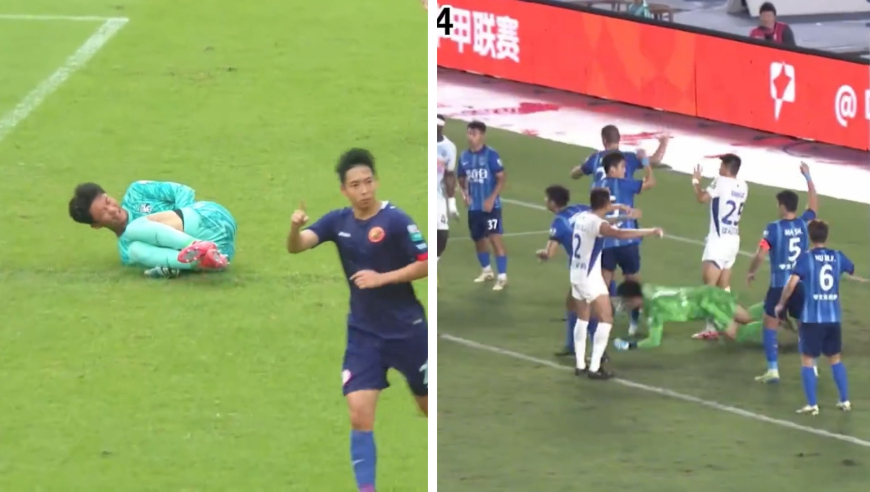 国内足球赛场两例误判复盘：角球直接破门被吹，鞋钉踩翻门将打空门裁判无视