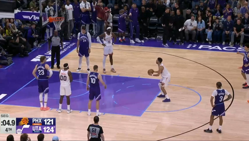 惊魂一分钟！布克连中关键三分 马威补篮绝平，太阳VS爵士进加时