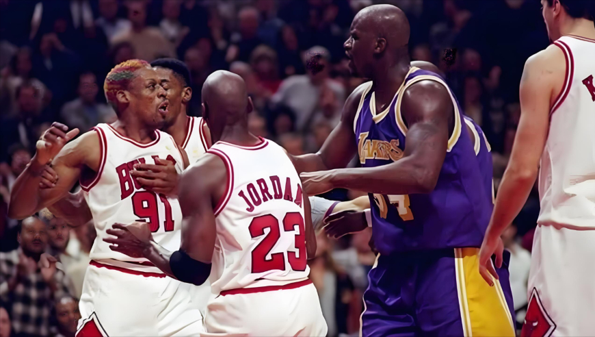 乔丹和皮蓬都拉不住！当年奥尼尔vs罗德曼集锦：内线肉搏冲突不断