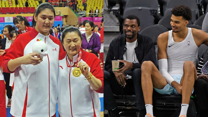 巨人基因！张子宇母亲2米高同框如复刻，姚明父母皆篮坛名将