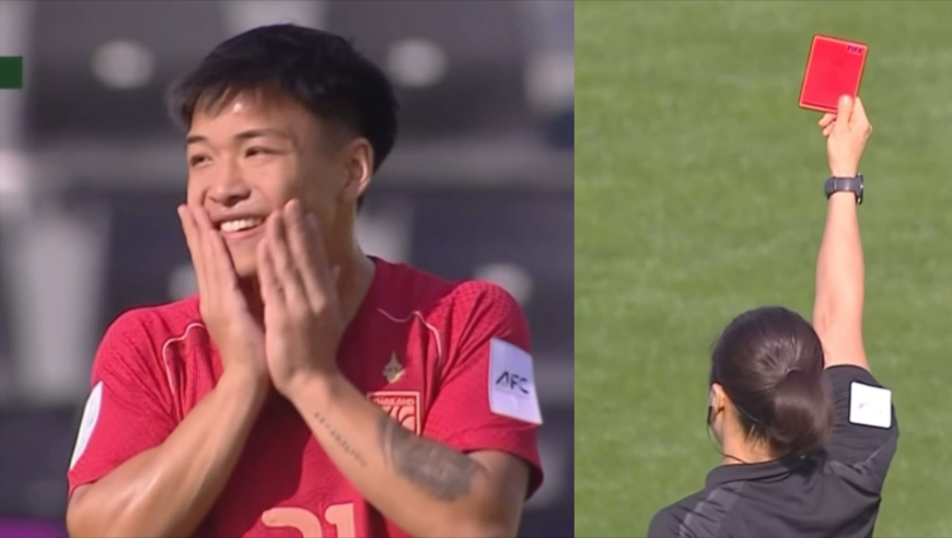 半场神剧情：U23亚洲杯泰国进球后秒红牌，澳洲1分钟内双响光速反超