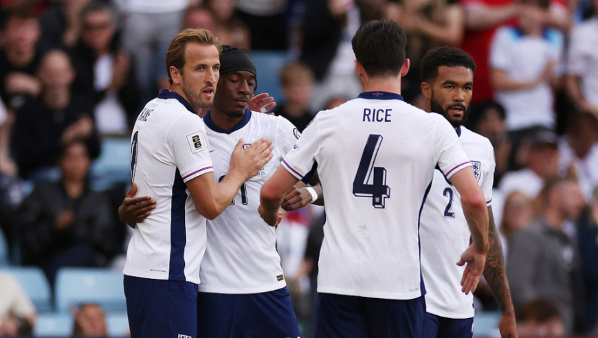 世预赛35场不败！英格兰2-0安道尔 4连胜0失球领跑 赖斯头槌建功