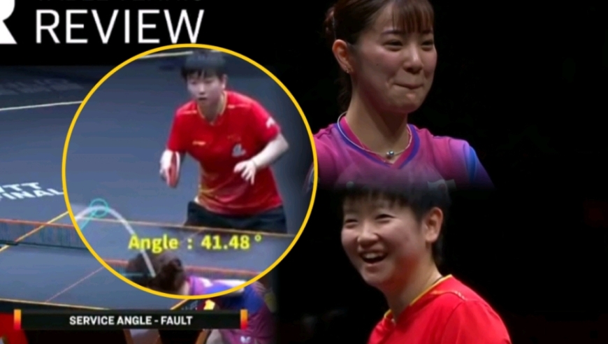 中日快乐对决！孙颖莎超强解题零封长崎美柚，鹰眼挑战把两人都逗笑了