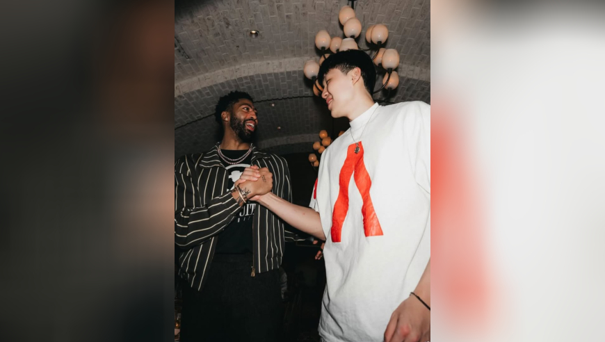 杨瀚森现身富保罗公司派对！与浓眉握手 马克西加兰福克斯现身