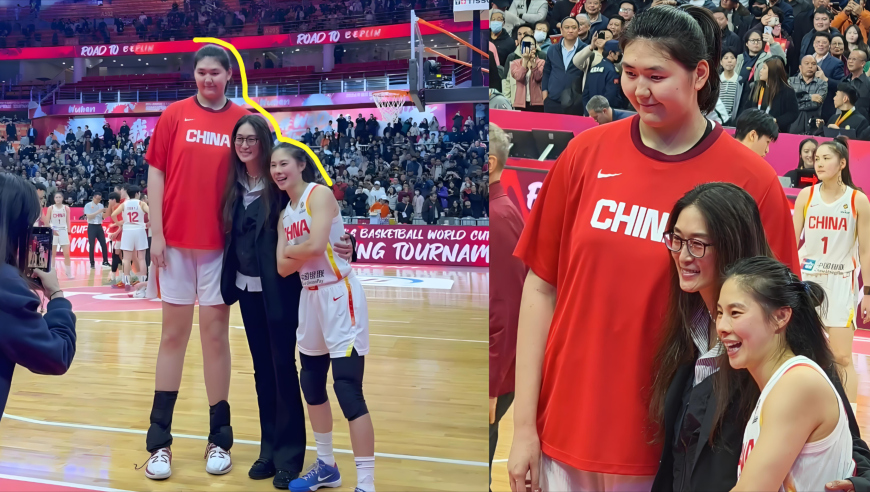 篮坛女神！隋菲菲同框2米26张子宇，42厘米身高差变小鸟依人