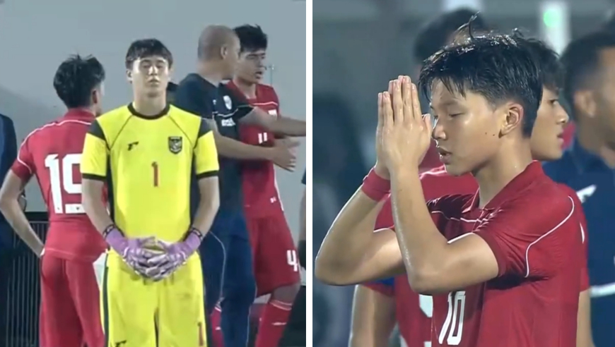 印尼U17半场开赛前诚心祈祷起效，国足U17开场即失误送角球，再送点球被扳平比分