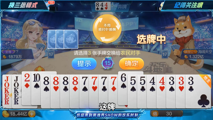 队友神级记牌报剩余牌