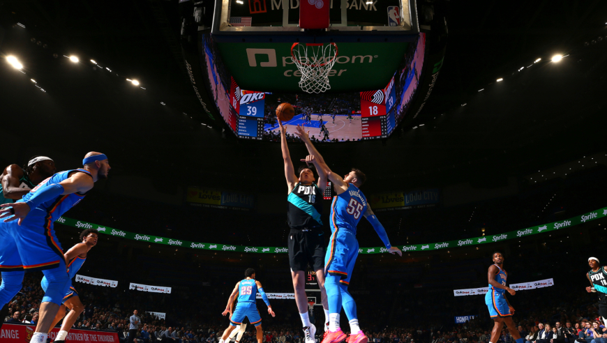 Top时刻｜开拓者雷霆五佳球：杨瀚森丝滑双转身+单臂空接暴扣