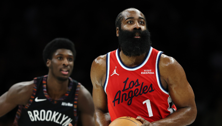 哈登vs篮网31分6助攻集锦：高效13投10中+1抢断2盖帽攻防一体