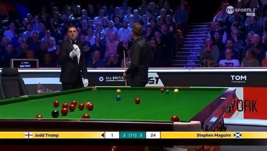 特鲁姆普在2025斯诺克英锦赛首轮情绪失控，因观众干扰要求将其驱逐