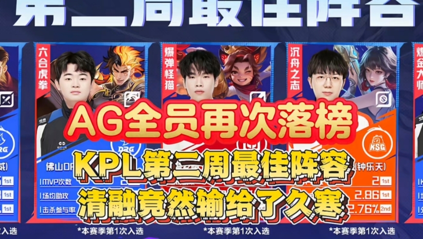 AG全员再次落榜！KPL第二周最佳阵容：万物不及妖刀回归，清融竟然输给了久寒