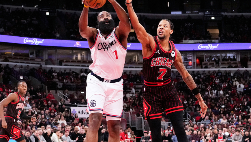 快船6连胜遭终结！哈登24分6失误惨败公牛：25中9提前一节投降