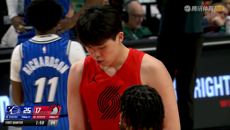 杨瀚森首节表现回顾：连拿4分活力十足 妙传抢断攻守一体