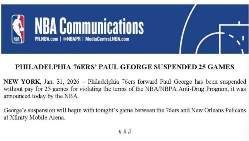 重磅！禁赛25场，保罗乔治做出回应，火箭的机会要来了！