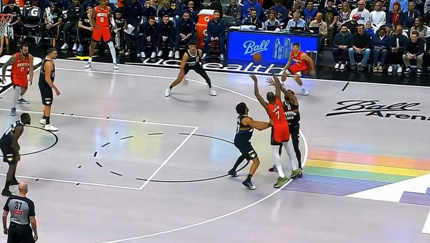 死神也急了！杜兰特被掘金包夹到失误+单打失败 火箭被轰出6-0