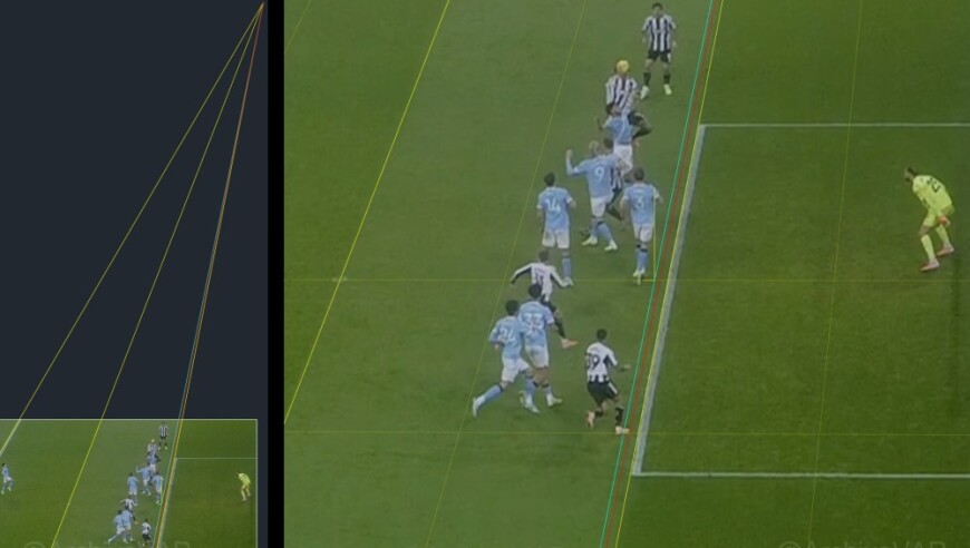 这球真有效？纽卡对阵曼城制胜球的越位判定高度存疑