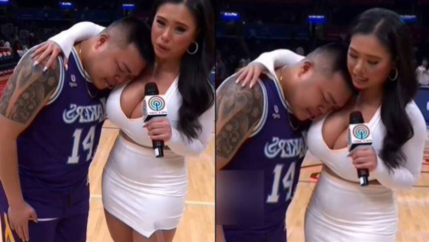 湖人输球，他埋在女记者胸前痛哭！崩溃球迷身份曝光：是AI生成