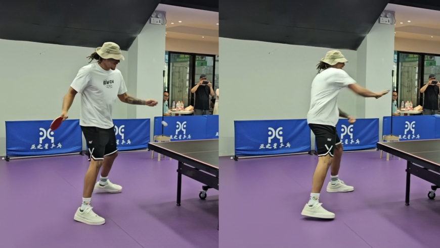 哥们你真会啊！戈登中国行打卡合影姚明，乒乓球大秀扣杀技惊四座