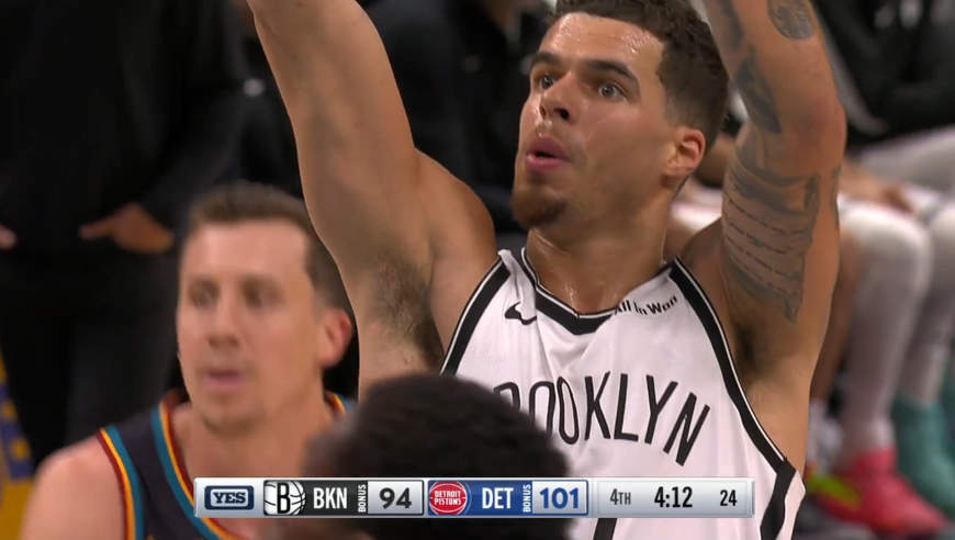 假赛？篮网23分大逆转东部第一活塞全过程：活塞最后好机会频频打铁