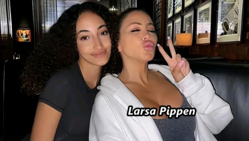 皮蓬女儿观赛湖人，又高又辣气质十足，完美继承父母优秀基因