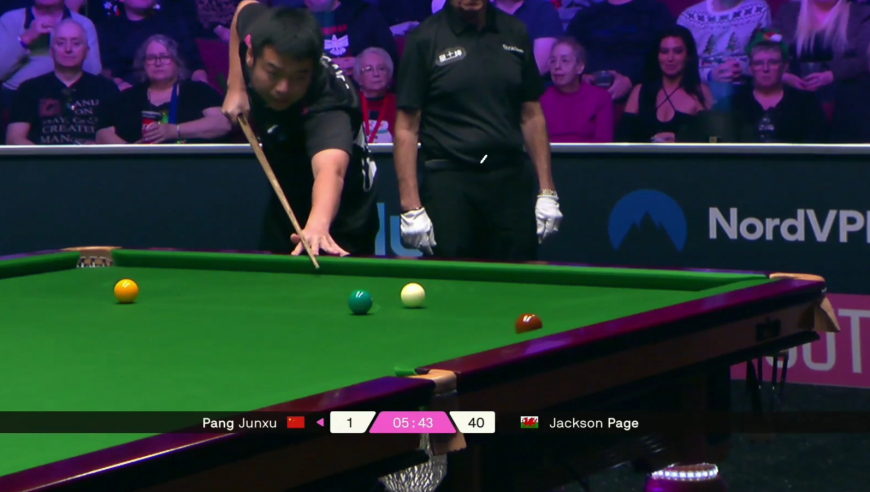 2025斯诺克单局限时赛：庞俊旭VS佩奇，这俩这是玩嗨了