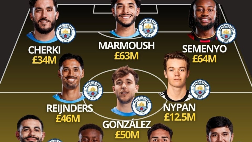 震撼？54岁瓜帅仅用1年便为曼城换血！4.45亿镑买12人+打造全新首发