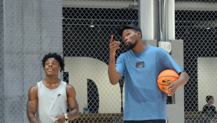 天赋异禀！杜兰特带甲亢哥体验体测 大网红顺道打破NBA3/4场冲刺纪录