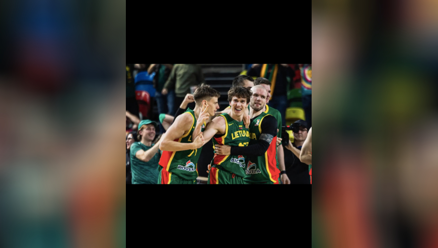 多角度回看！立陶宛后卫9.9秒三记三分+中线绝杀英国  队友观众全抱头