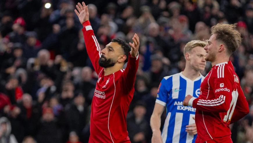 萨拉赫制霸全场！写意助攻+强突造点，足总杯利物浦3-0布莱顿