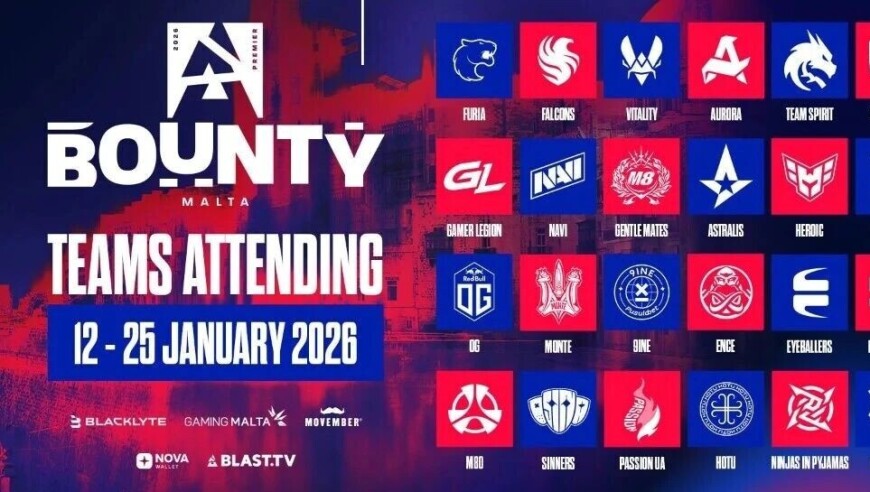 2026开年大赛BLAST赏金赛S1今晚打响！2025年度TOP10战队出炉，猎鹰仅排第6