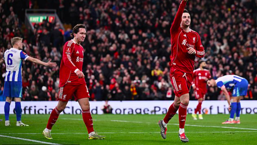 足总杯：利物浦3-0布莱顿 萨拉赫造点+传射建功 索博琼斯破门