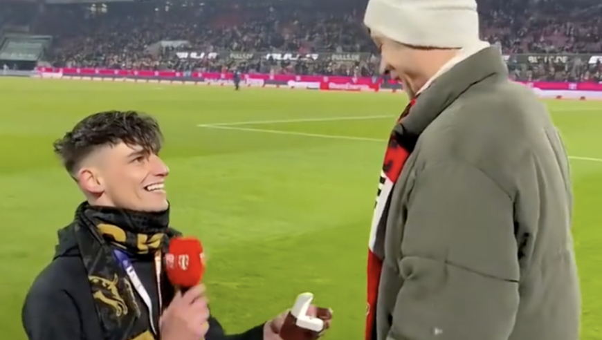 5万人前，德甲裁判向男友求婚成功+拥抱亲吻，78年老店送祝福