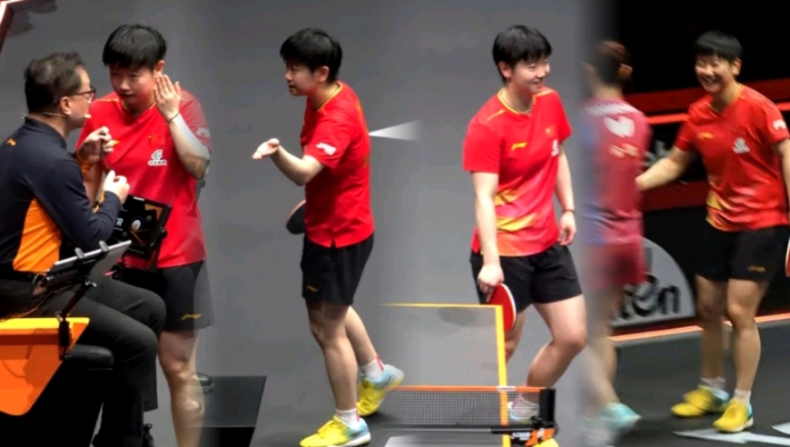 孙颖莎或1日3赛！多角度实拍回味鬼精灵莎鹰眼挑战，保持这份松弛感