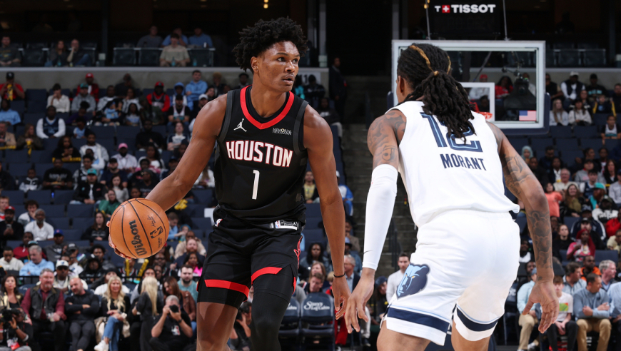 火箭阿门汤普森vs灰熊28分10篮板7助攻：能攻能防的未来超巨