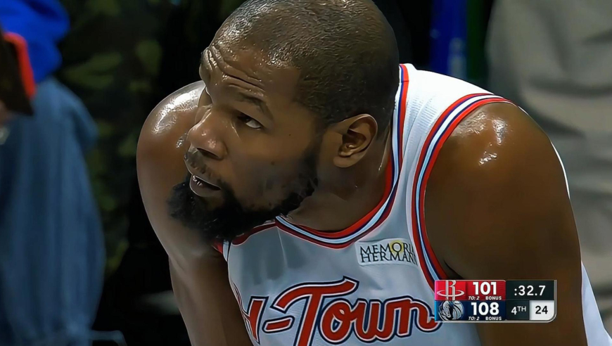 独行侠火箭生死时刻：杜兰特耗尽体能失误+打铁 湖人旧将联手爆冷