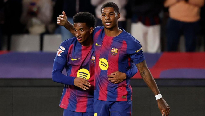 西甲-距榜首5分！巴萨3-1埃尔切升至第2，亚马尔、费兰、拉什福德破门