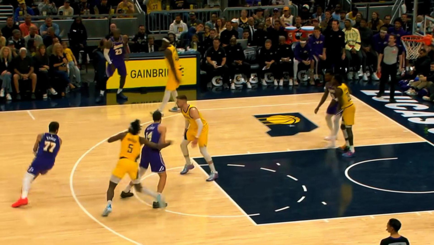 湖人进攻有多强？首节狂轰45分碾压步行者全过程：东契奇单节21分