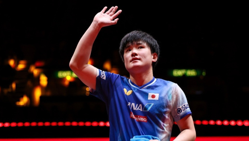 张本智和又模仿樊振东！赢球伸出三根手指庆祝，小胖凭实力征服他