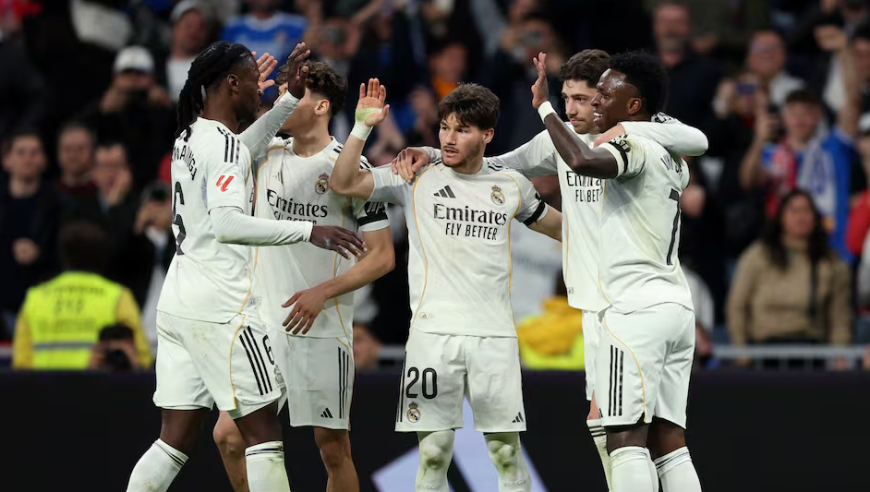 西甲：巴尔韦德进球皇马4-1 居莱尔后场超远距离吊射破门