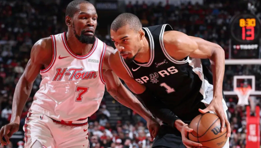 杜兰特发火，火箭惨败马刺！文班亚马28分16板5帽，火箭该交易了