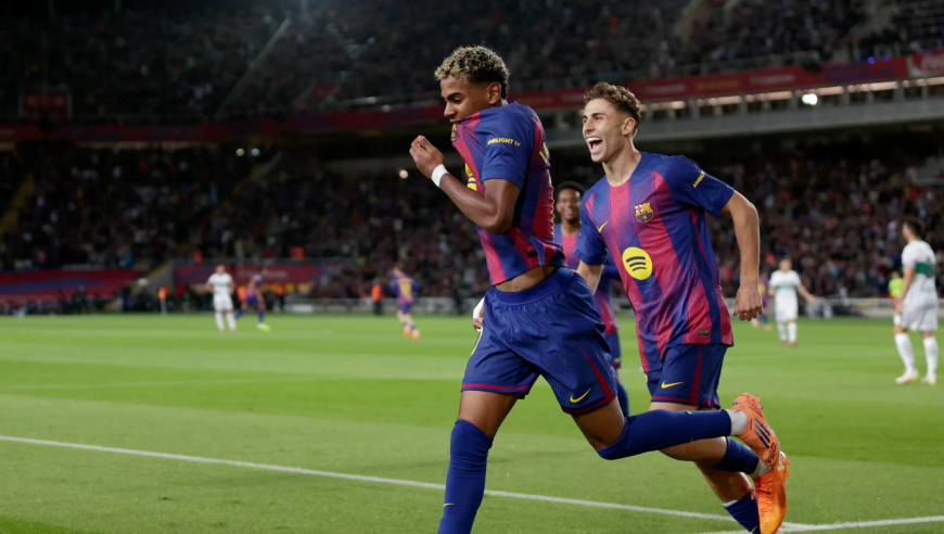 天赋拉满！慢镜看亚马尔单刀过门将+保姆级喂饼，巴萨3-1埃尔切